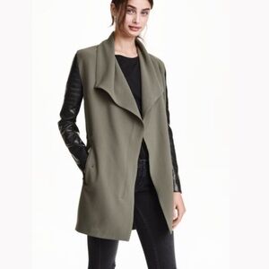 Divided By H&M Biker jacket Size 4 Color Black/Khaki green